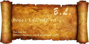 Boszi Lénárd névjegykártya